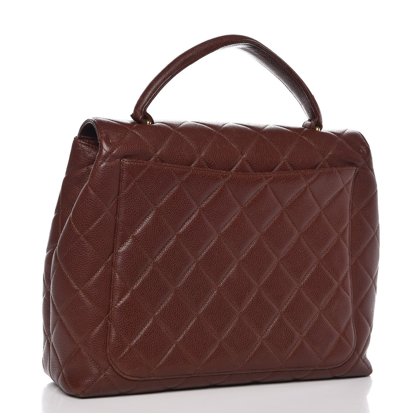 Caviar Quilted Jumbo Kelly Flap Brown