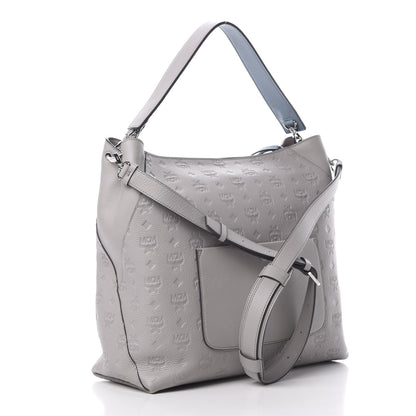 MCM Calfskin Ottomar Monogram Large Klara Hobo Dove 4 of 11