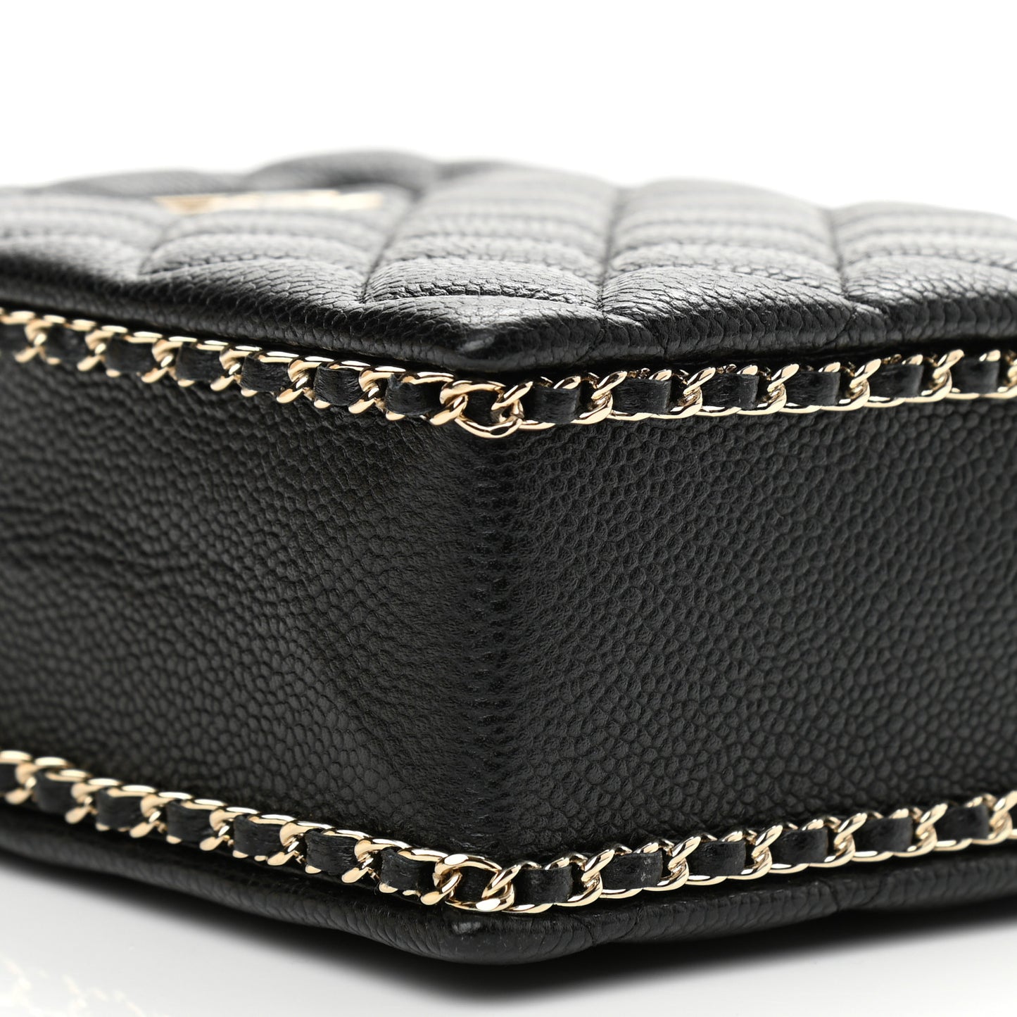 Caviar Quilted Evening Box Bag Black