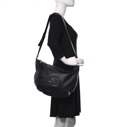 Gucci Pebbled Calfskin Medium Soho Hobo Black 2 of 11