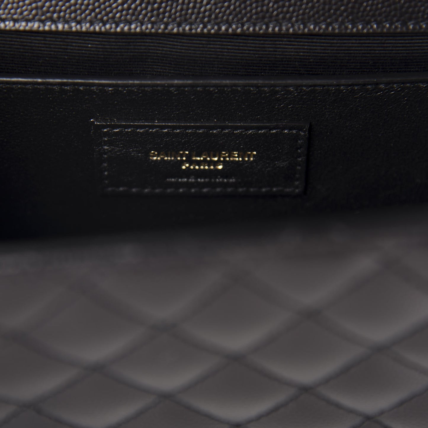 Grain De Poudre Textured Mixed Matelasse Triquilt Medium Monogram Satchel Black