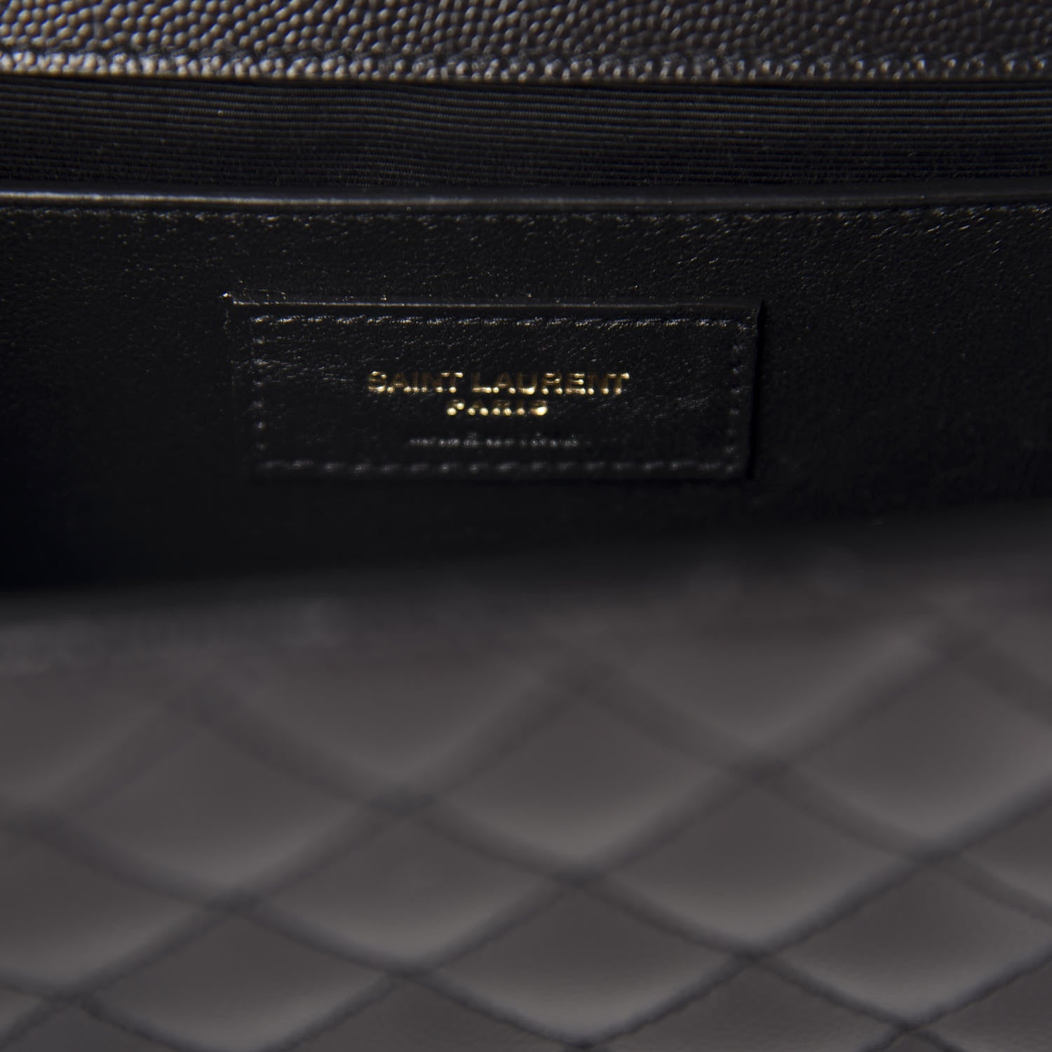 Saint Laurent Grain De Poudre Textured Mixed Matelasse Triquilt Medium Monogram Satchel Black 10 of 12