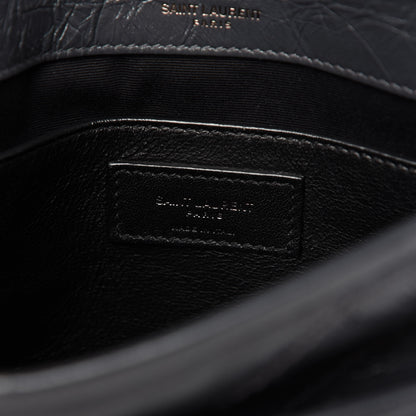 Saint Laurent Crinkled Calfskin Matelasse Monogram Baby Niki Chain Satchel Storm 8 of 10