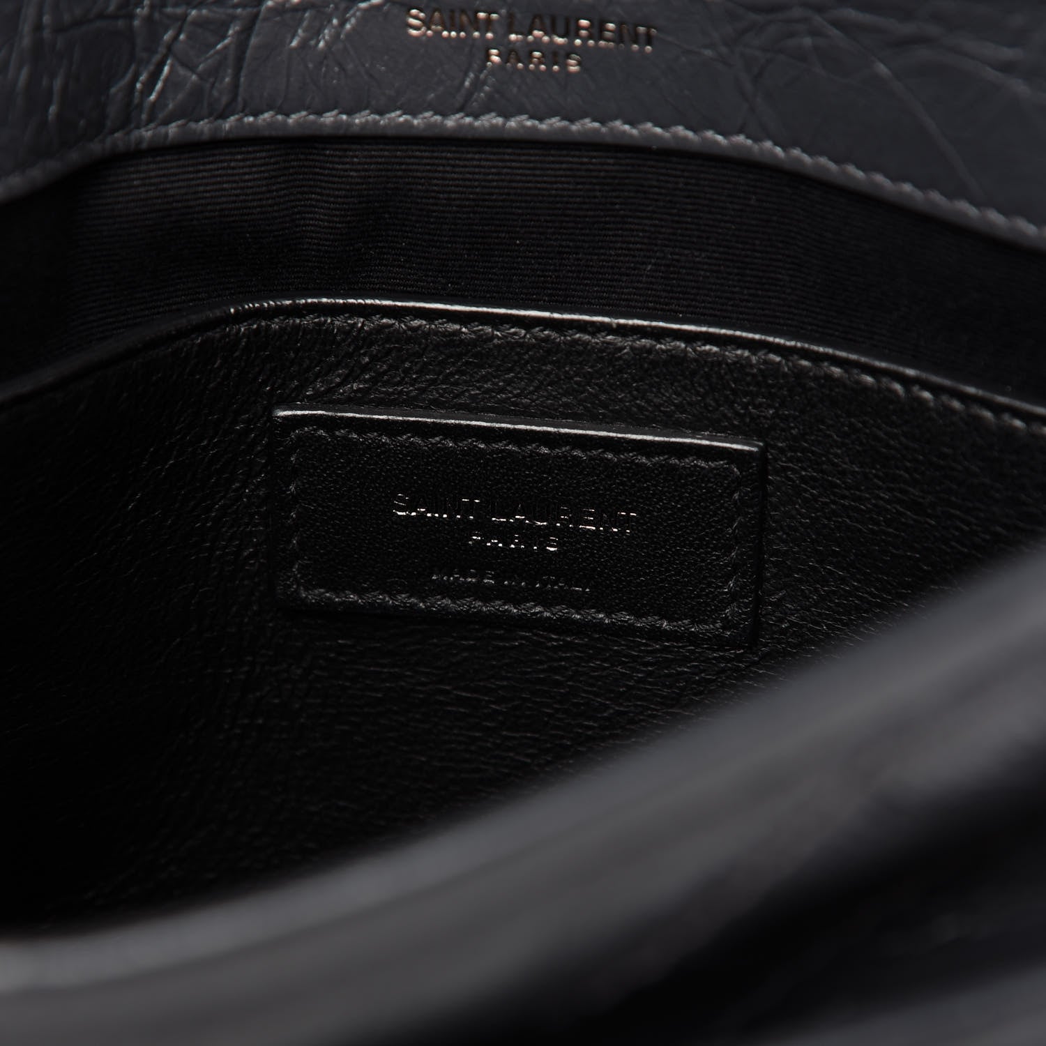 Saint Laurent Crinkled Calfskin Matelasse Monogram Baby Niki Chain Satchel Storm 6 of 12