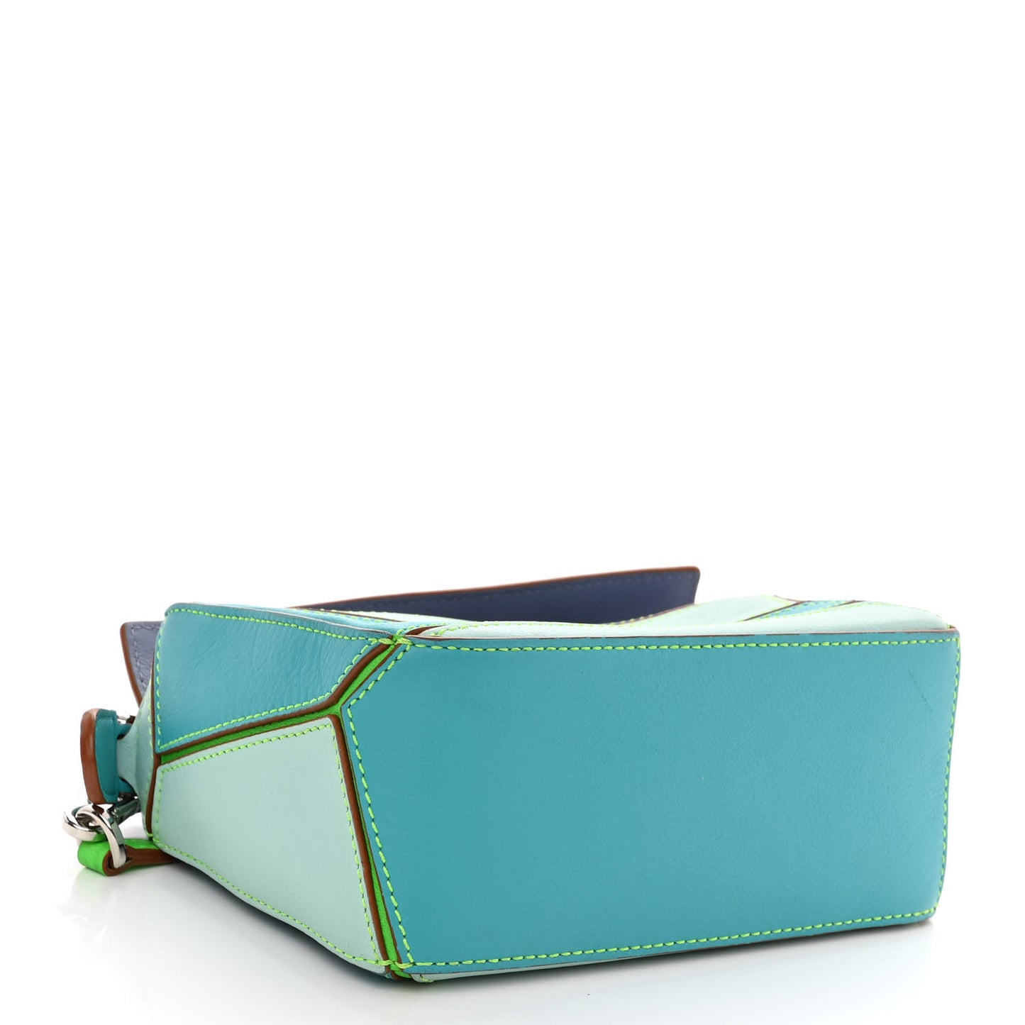 Calfskin Mini Puzzle Bag Lagoon Blue Blueberry