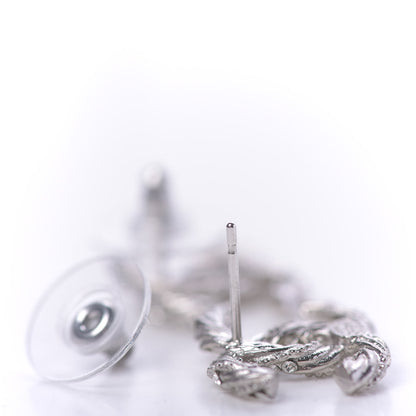 Chanel Crystal CC Twisted Earrings Silver 4 of 6