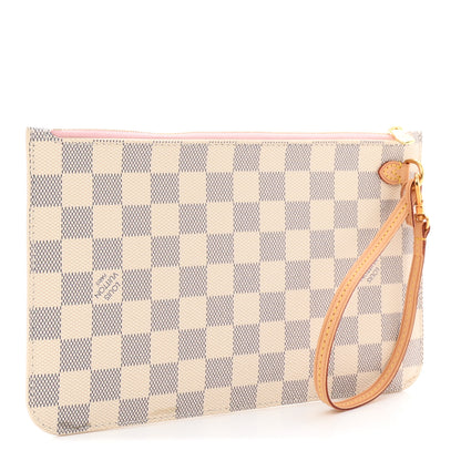 Louis Vuitton Damier Azur Neverfull MM GM Pochette Rose Ballerine 3 of 8