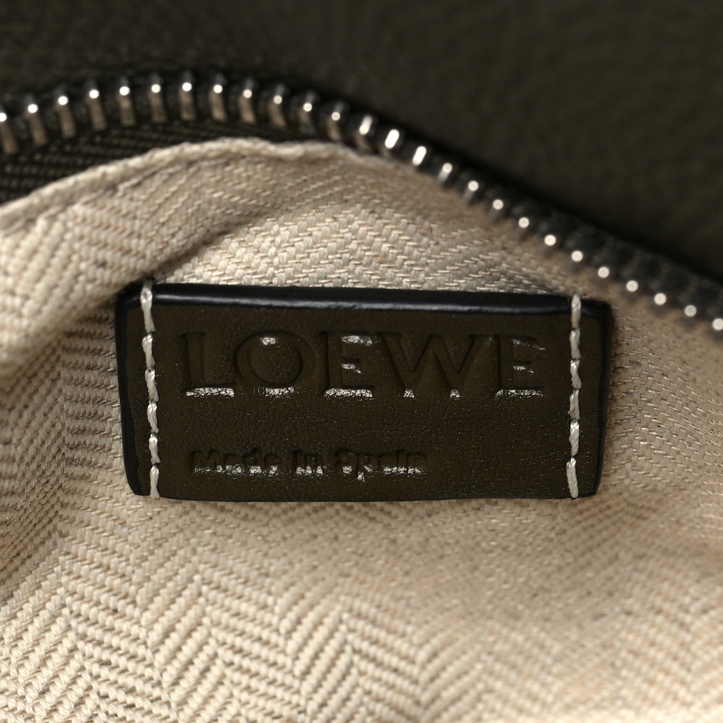 Grained Calfskin Small Puzzle Bag Forest