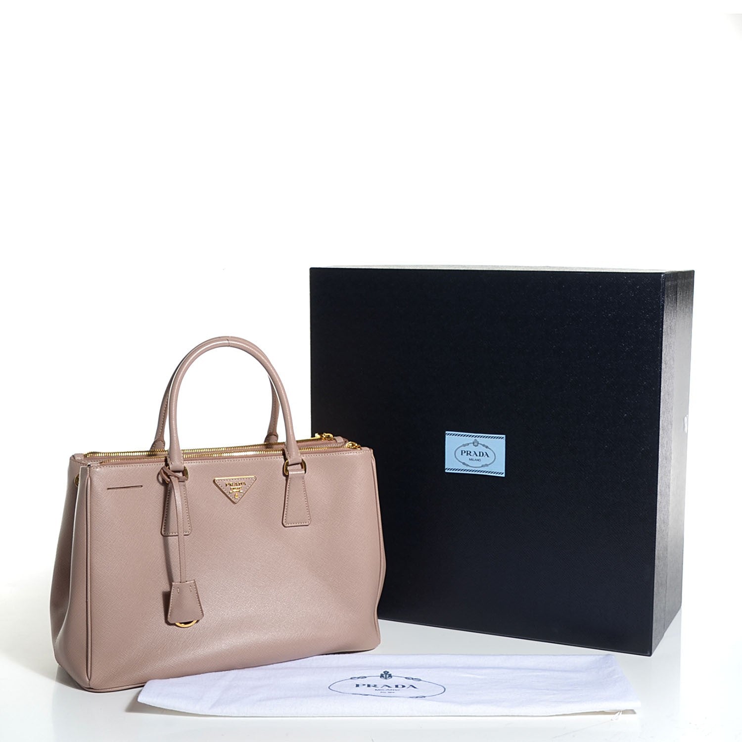 Prada Saffiano Lux Medium Double Zip Tote Cammeo 11 of 11