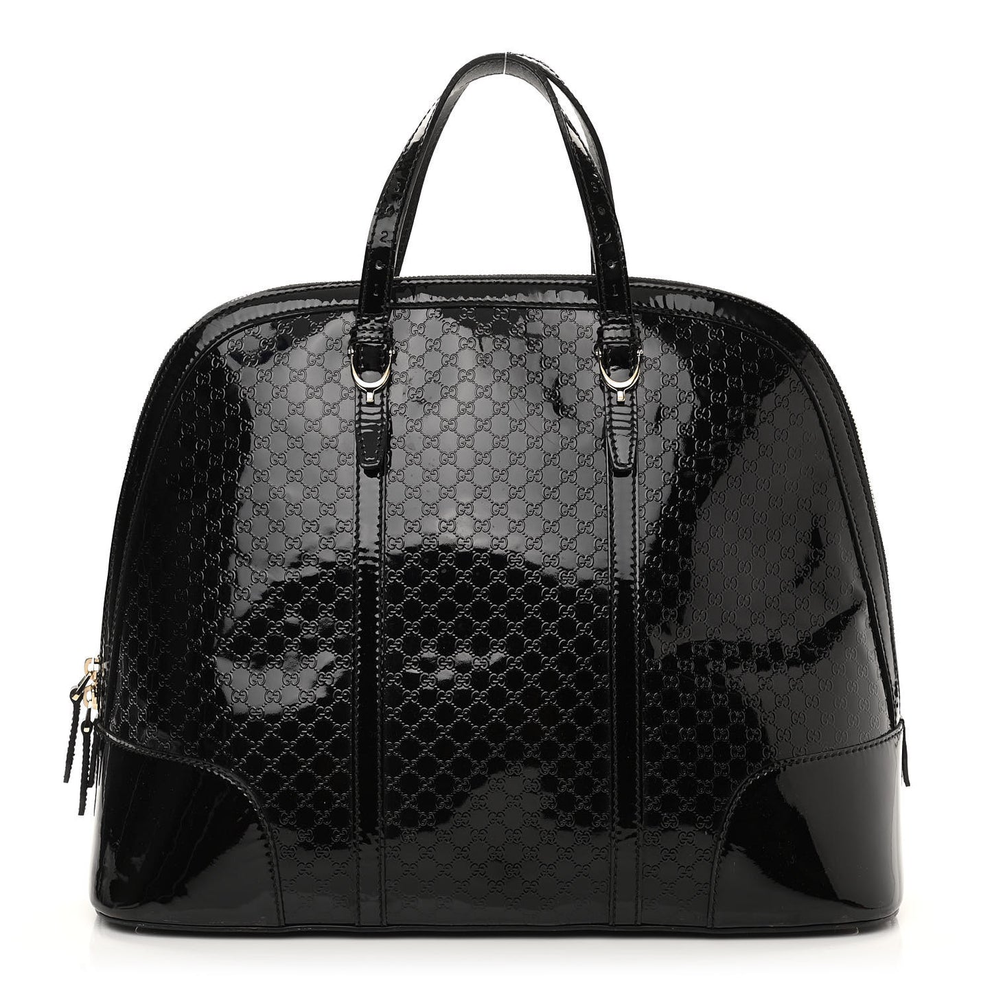 Patent Microguccissima Large Nice Top Handle Dome Bag Black