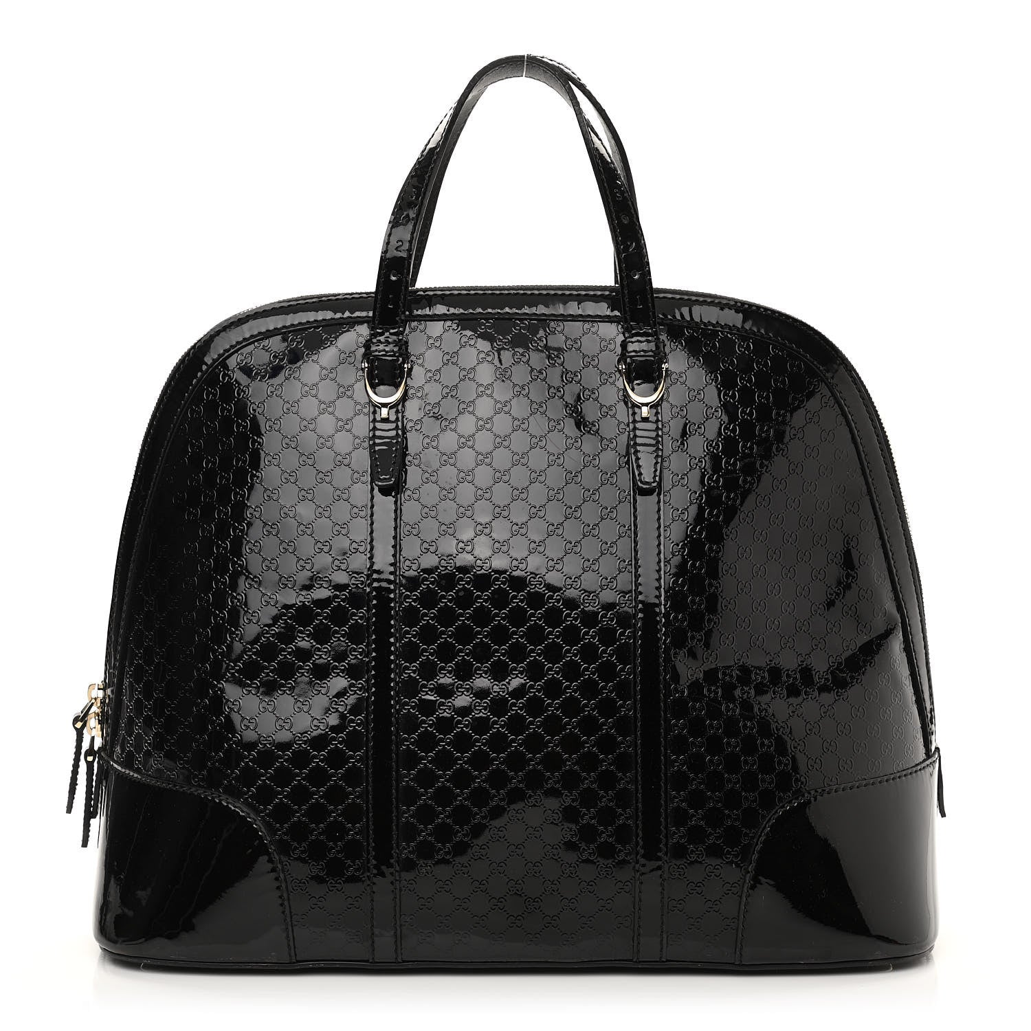 Gucci Patent Microguccissima Large Nice Top Handle Dome Bag Black 1 of 15