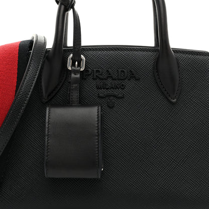 Prada Saffiano Cuir Calfskin Mini Monochrome Top Handle Tote Black 8 of 10