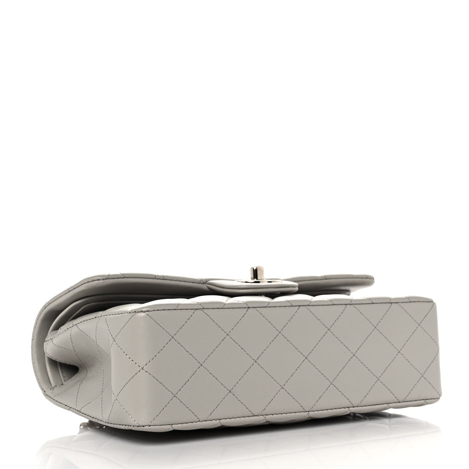 Chanel Lambskin Quilted Small Double Flap Grey 4 of 10