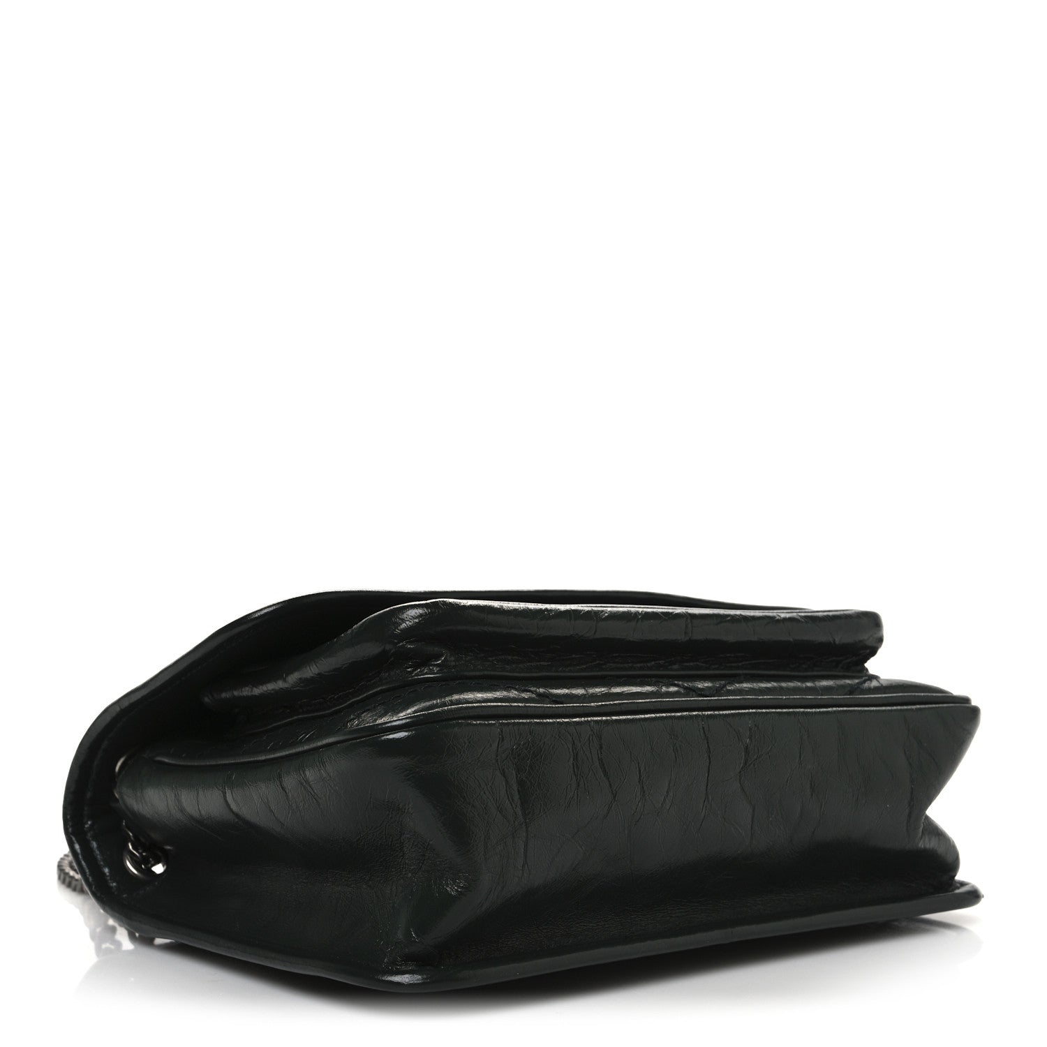 Saint Laurent Crinkled Lambskin Matelasse Monogram Baby Niki Chain Satchel Dark Green 4 of 11