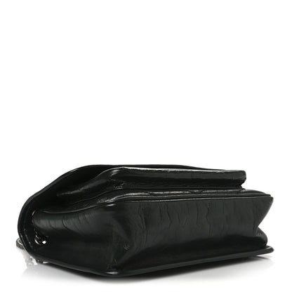 Saint Laurent Crinkled Lambskin Matelasse Monogram Baby Niki Chain Satchel Dark Green 4 of 11