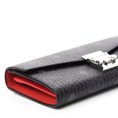 MCM Visetos Large Patricia Wallet On Chain Black Red 6 of 11