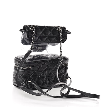 Chanel Crumpled Calfskin PVC Quilted Backpack Black 3 of 12