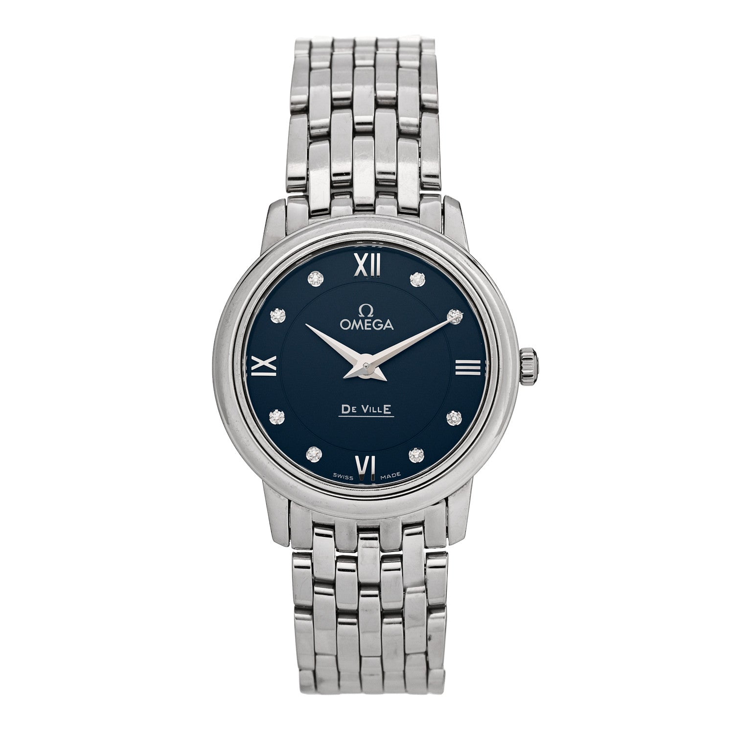 Omega Stainless Steel Diamond 27mm De Ville Prestige Quartz Watch Blue 424.10.27.60.53.001 1 of 4