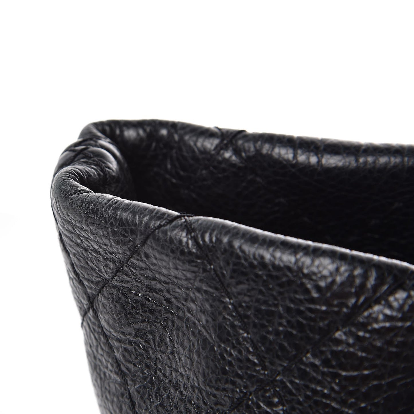 Glazed Calfskin Large On The Road Tote Black