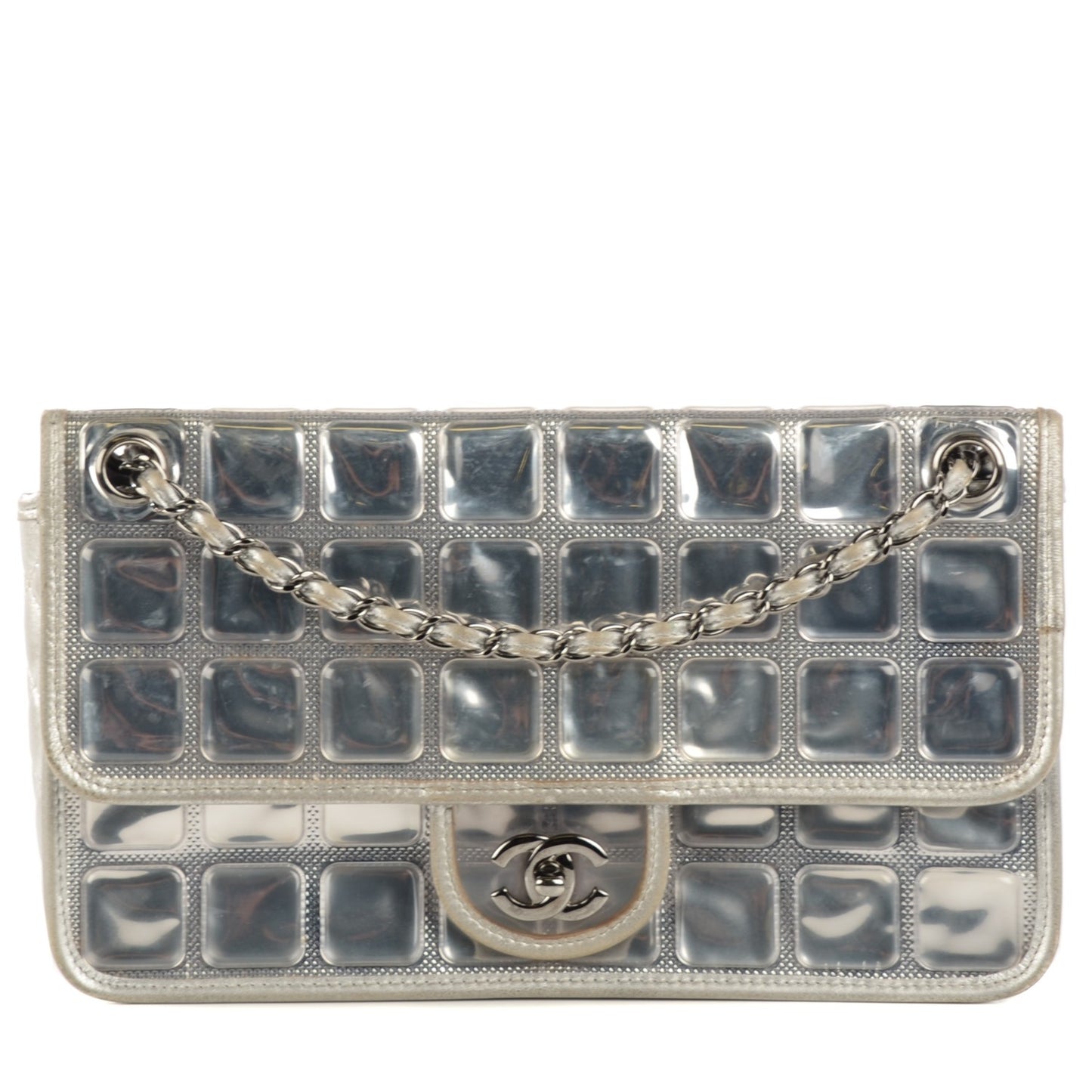 Vinyl Large Ice Cube Flap Silver