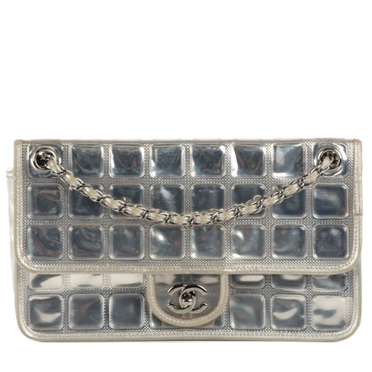 Chanel Vinyl Large Ice Cube Flap Silver 1 of 8