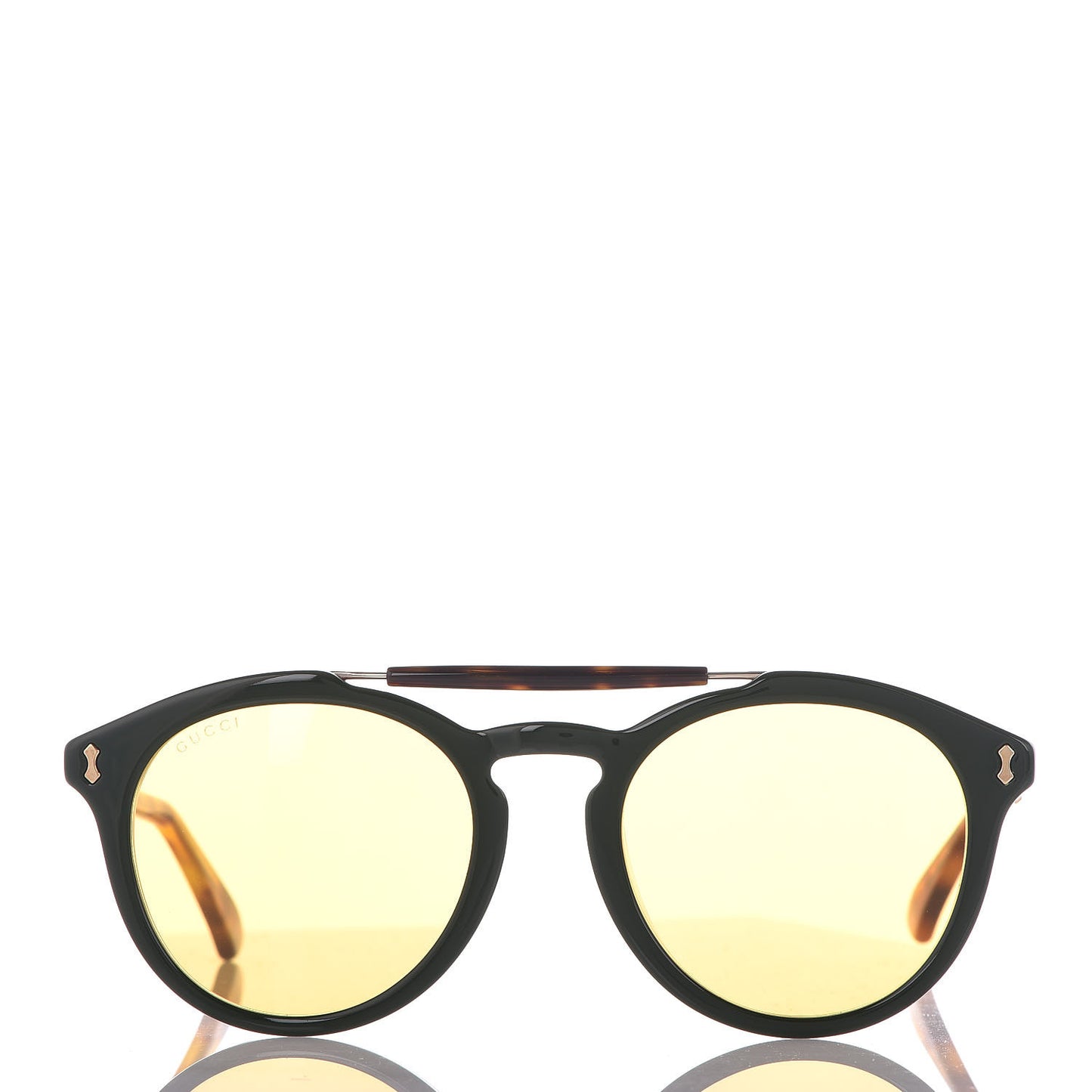 Acetate Vintage Round GG 0124SA Sunglasses Green Tortoise