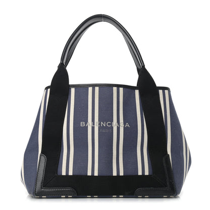 Balenciaga Canvas Striped S Navy Cabas Navy 3 of 17