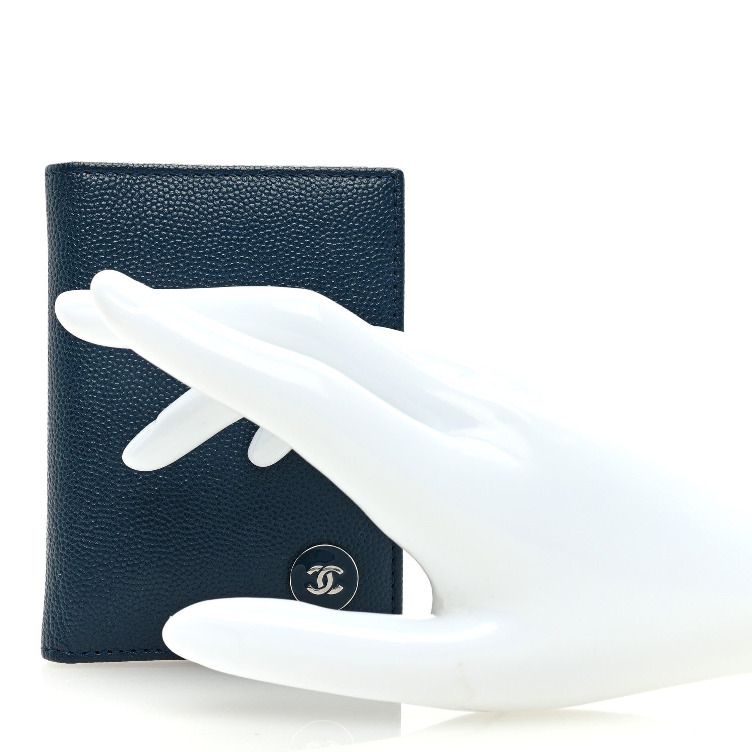 Chanel Caviar CC Card Holder Blue 2 of 8