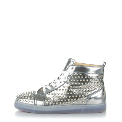 Christian Louboutin Specchio Louis Spikes Flat Mens Sneakers 43 Silver 1 of 8