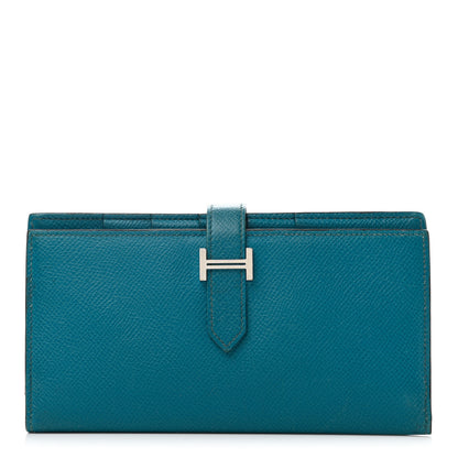Hermes Epsom Bearn Gusset Wallet Bleu Izmir 1 of 6