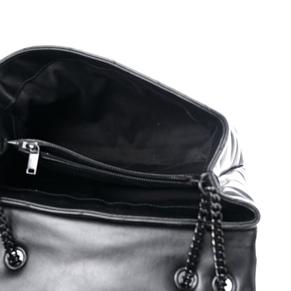 Saint Laurent Calfskin Y Quilted Monogram Medium Loulou Chain Satchel Black 5 of 15