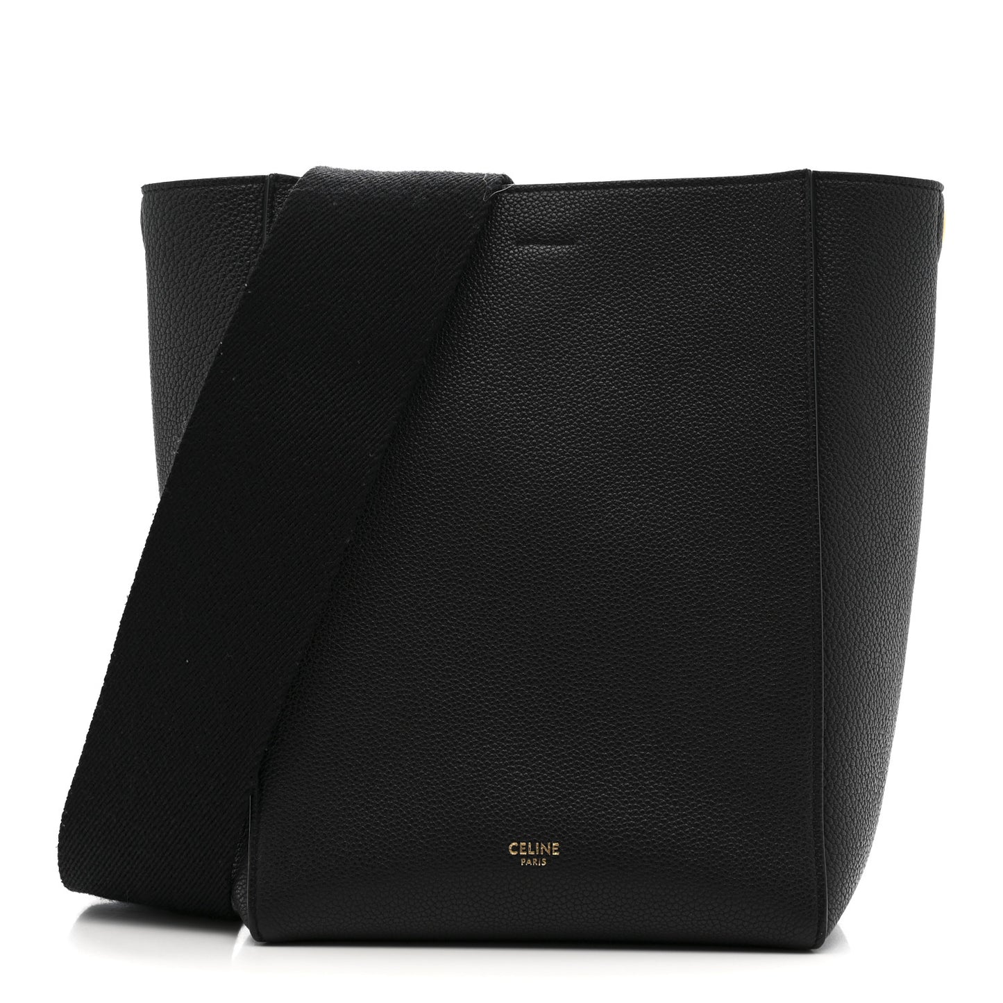 Soft Grained Calfskin Small Sangle Bucket Bag Black