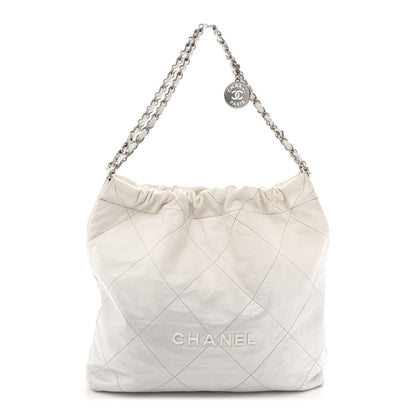 Chanel Metallic Shaded Calfskin Quilted Chanel 22 White Silver 1 of 12