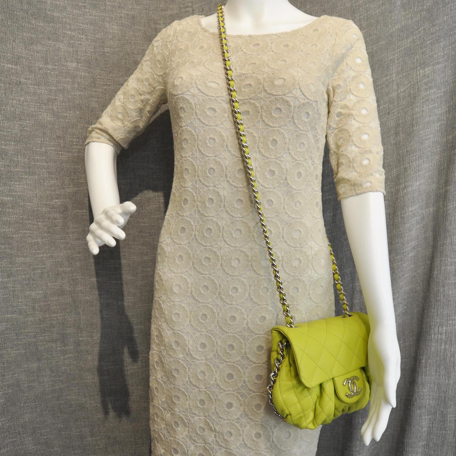 Chanel Washed Lambskin Mini Chain Around Messenger Neon Yellow 12C NEW SOLD OUT 3 of 9