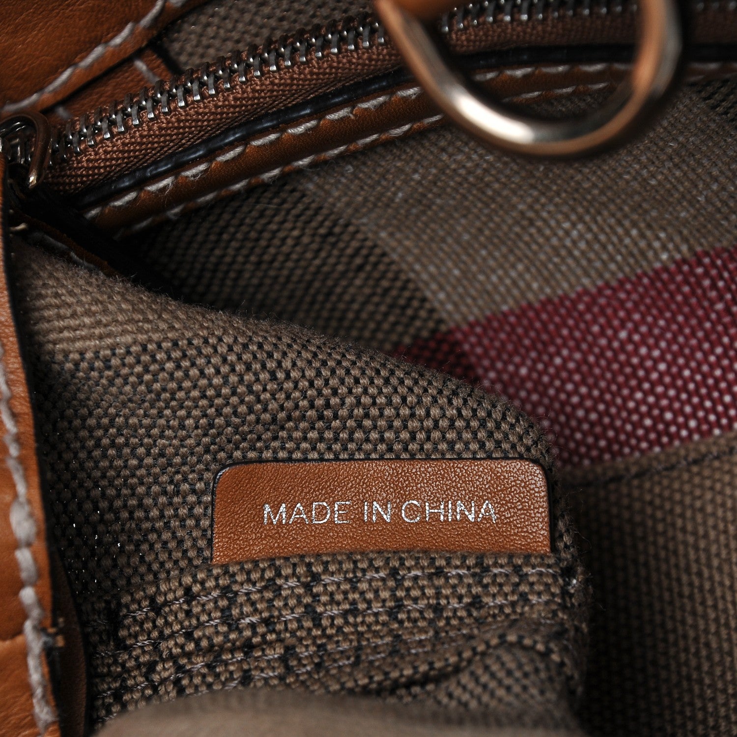 Burberry Canvas Mega Check Medium Susanna Hobo Saddle Brown 7 of 8