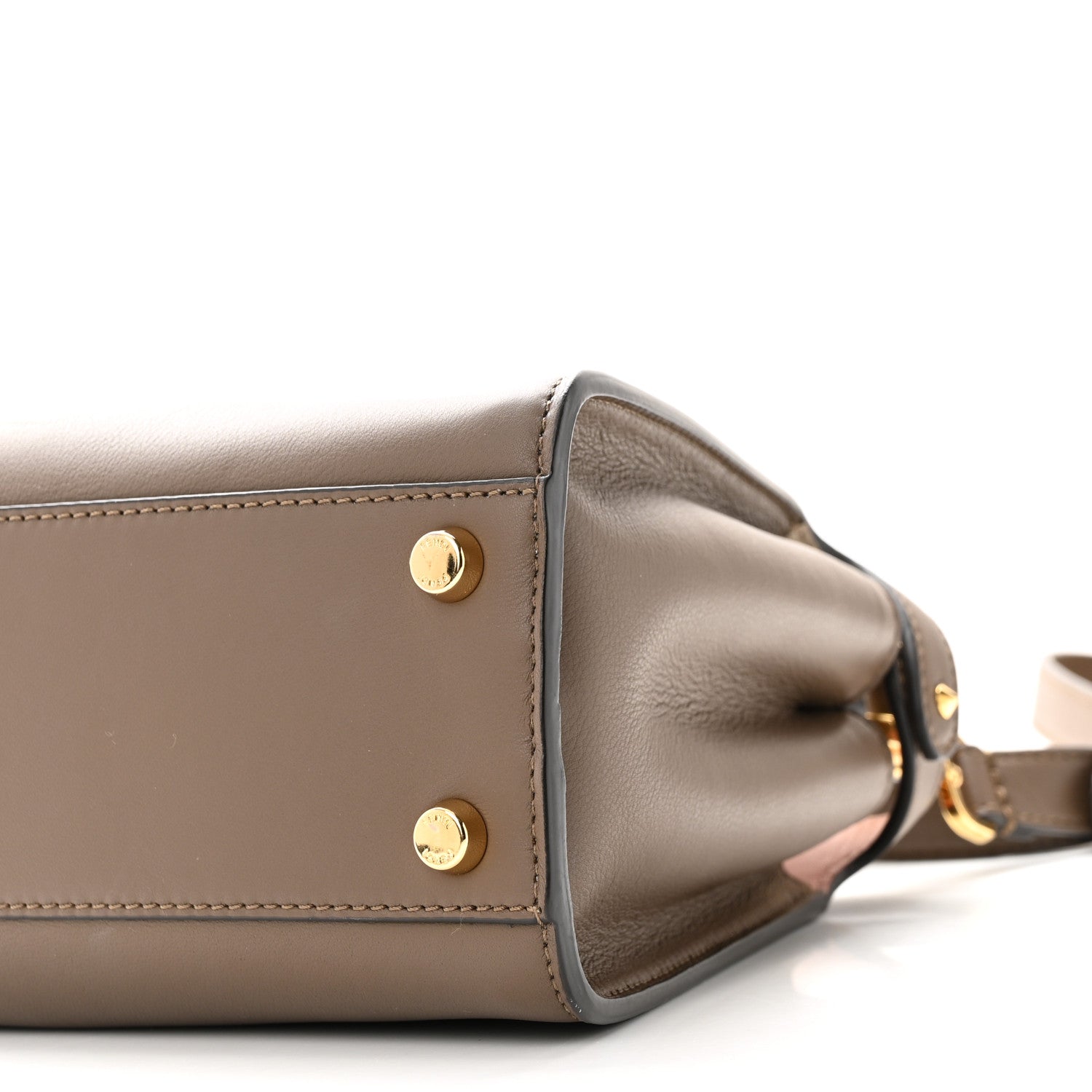 Fendi Vitello Tahiti Burro Bi-Color Medium Peekaboo Iconic Essentially Satchel Maya Camelia Confetto 9 of 10