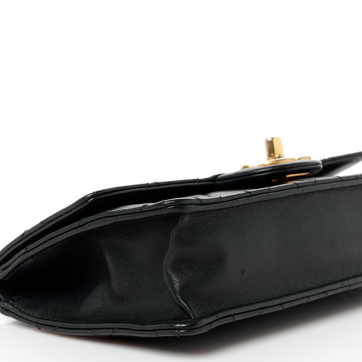 Chanel Lambskin Quilted Large Pearl Chain Flap Bag Black 10 of 11