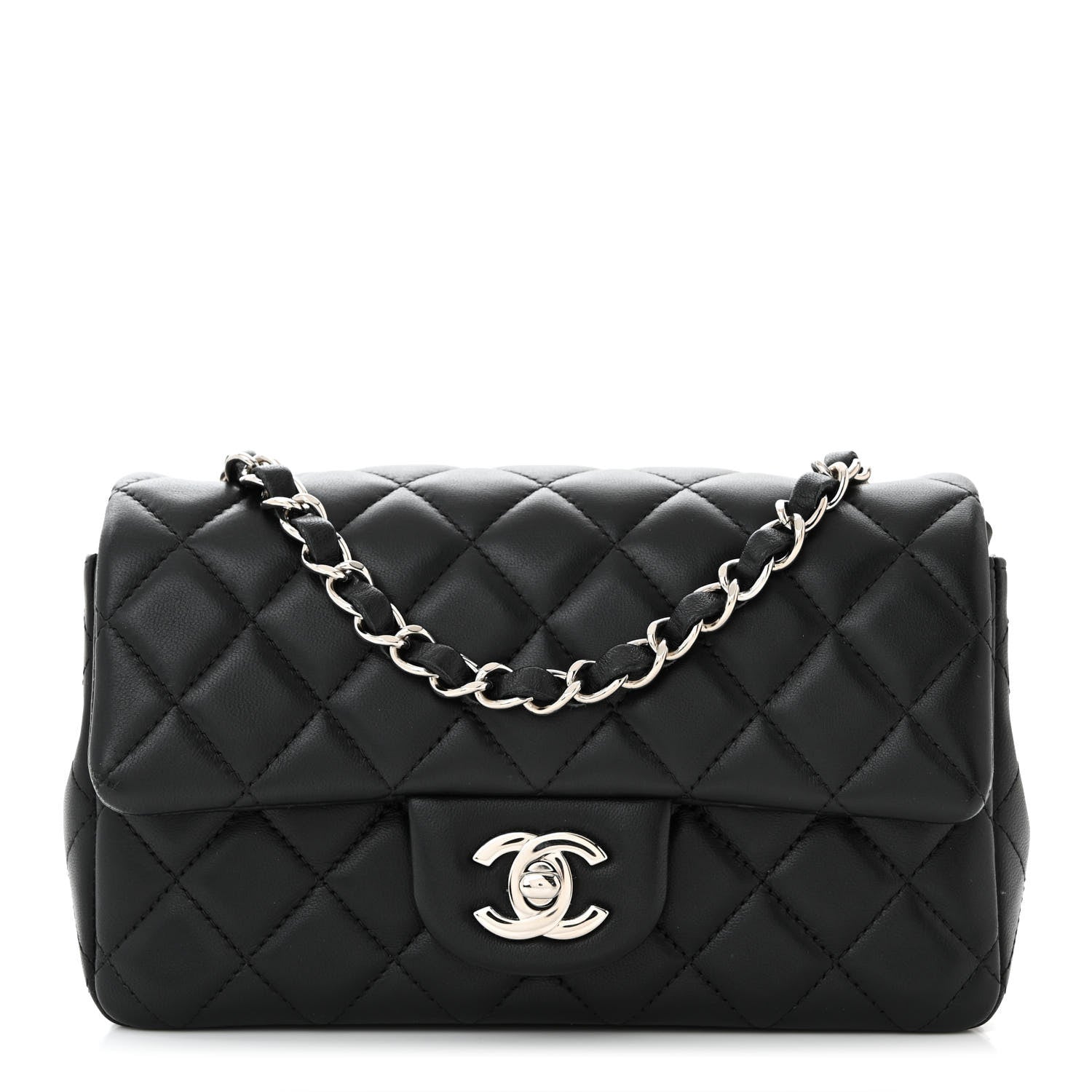 Chanel Lambskin Quilted Mini Rectangular Flap Black 1 of 11