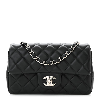 Chanel Lambskin Quilted Mini Rectangular Flap Black 1 of 11