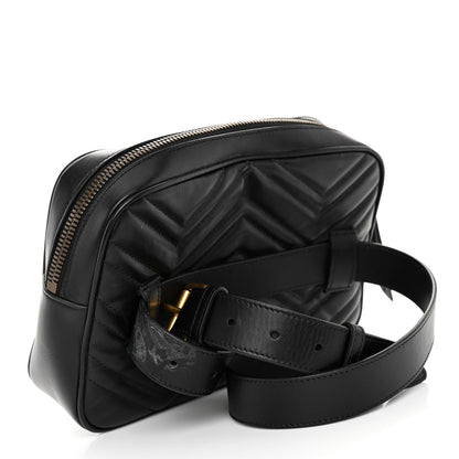 Gucci Calfskin Matelasse Mens GG Marmont Belt Bag 90 36 Black 3 of 12