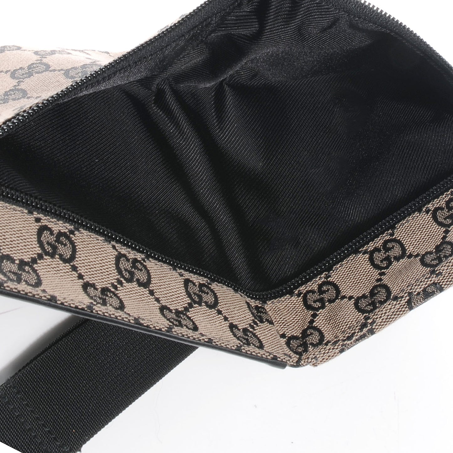 GG Monogram Web Double Pocket Belt Bag Navy