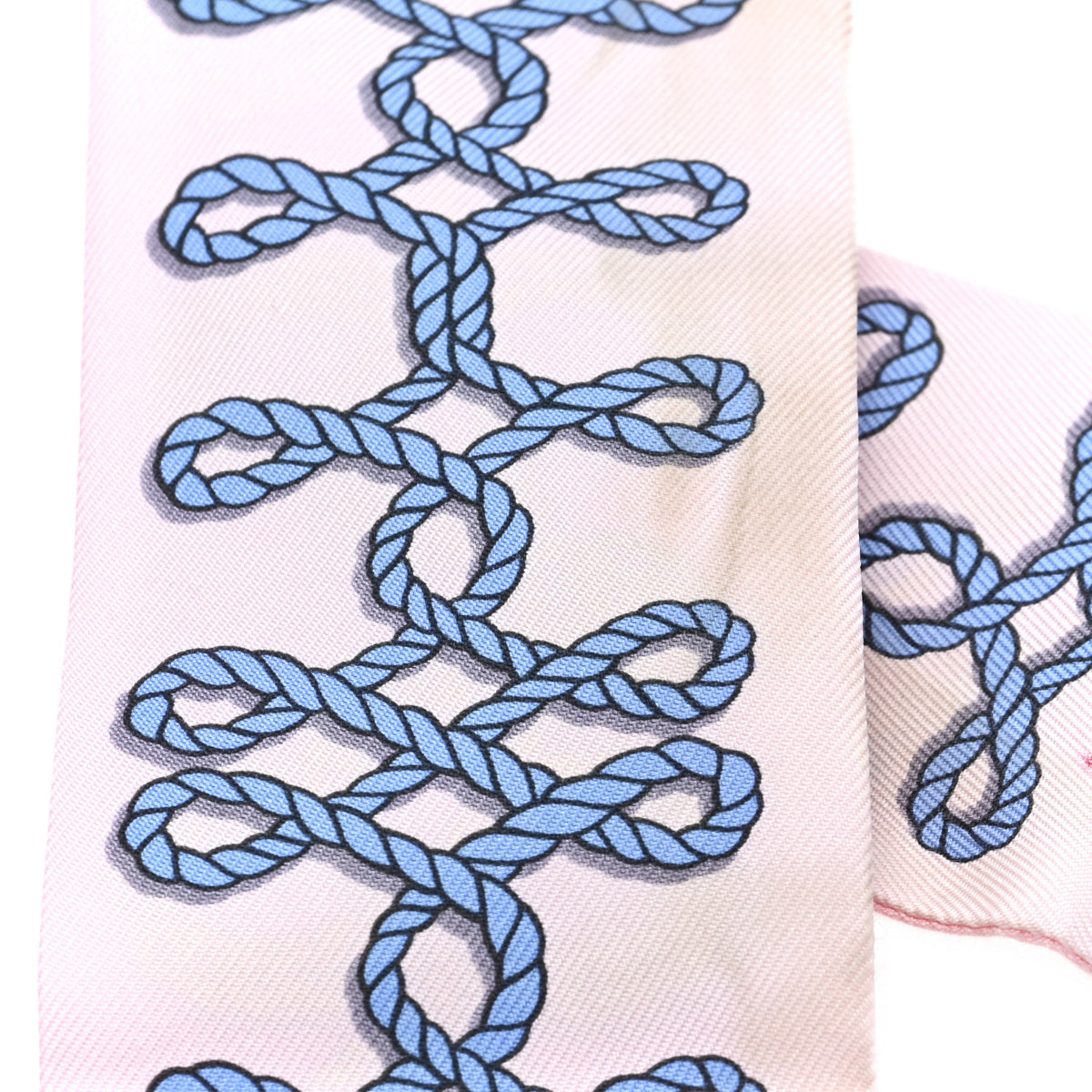 Hermes Silk Galons Et Brandebourg Twilly Rose Pale Bleu Jean 4 of 4