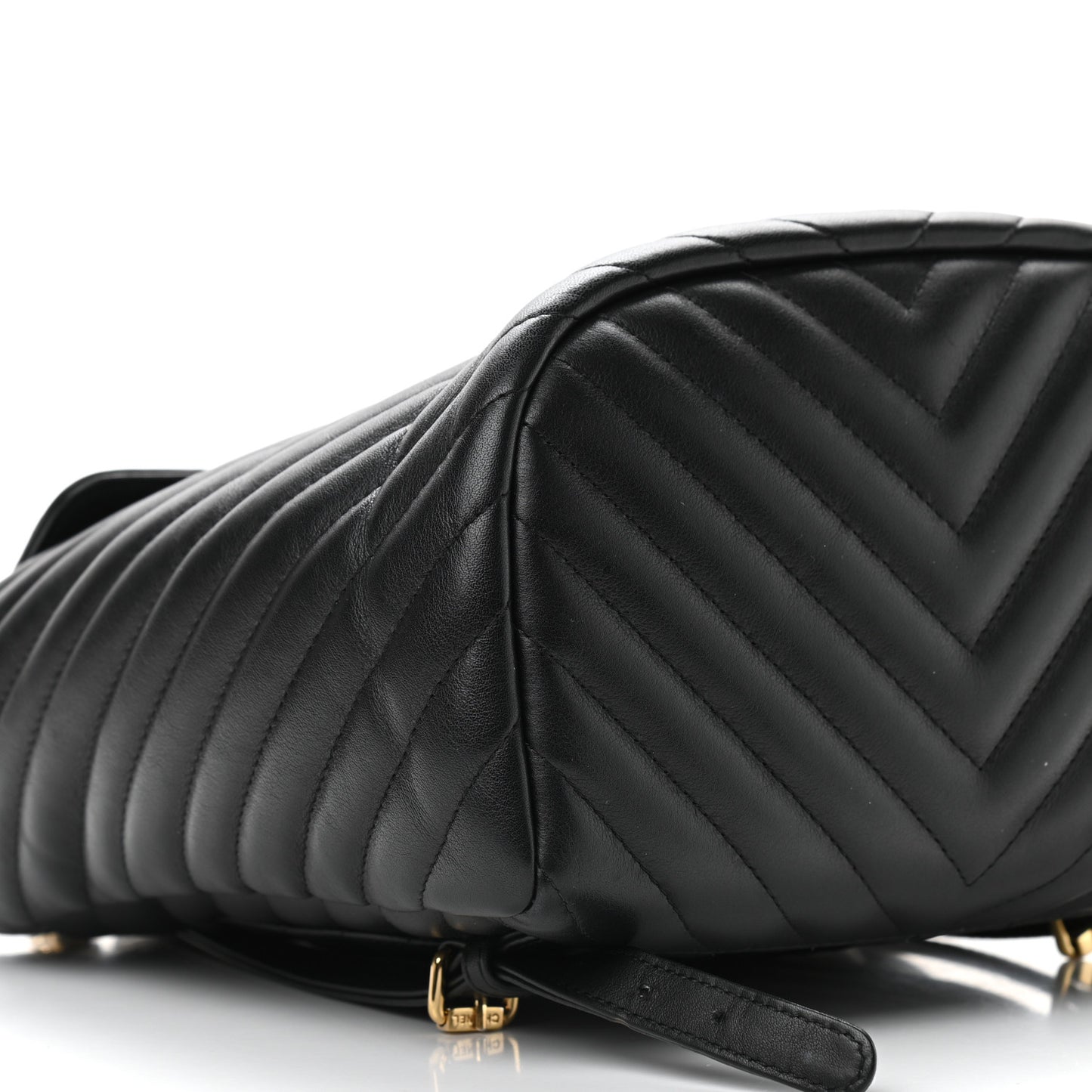 Calfskin Chevron Quilted Small Urban Spirit Backpack Black