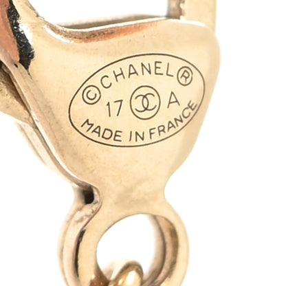 Chanel Resin Strass Perfume Bottle CC Necklace Black Gold 3 of 3