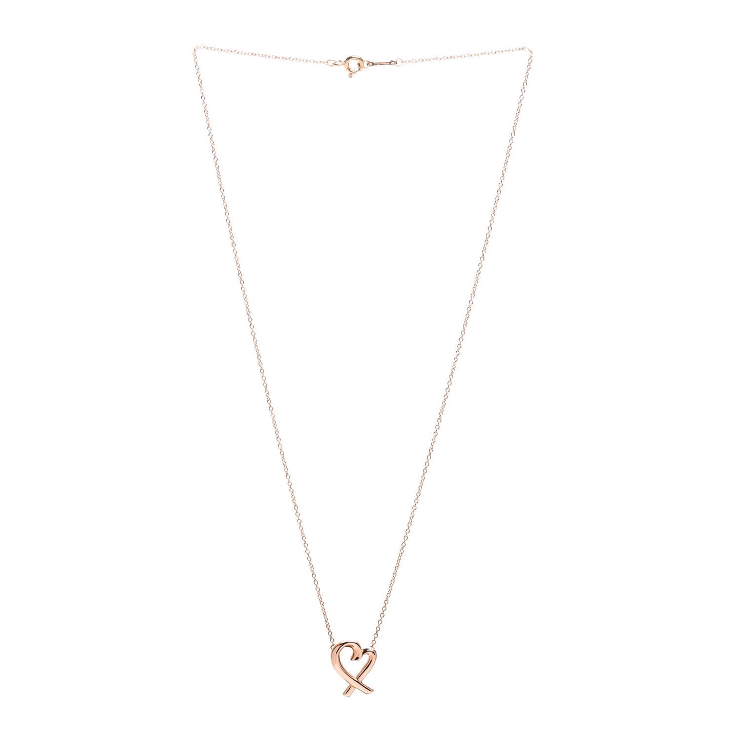 18K Rose Gold Small Paloma Picasso Loving Heart Pendant Necklace