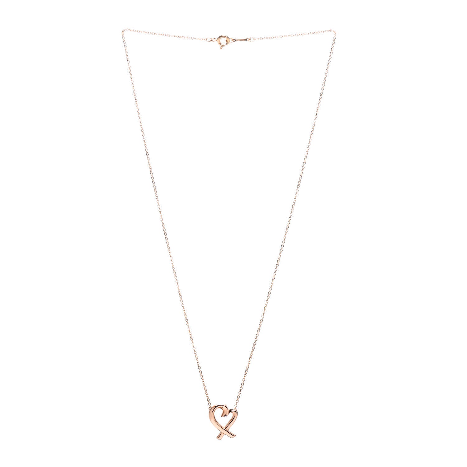 Tiffany 18K Rose Gold Small Paloma Picasso Loving Heart Pendant Necklace 2 of 4