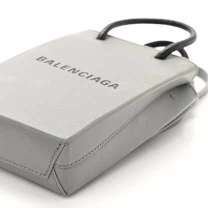 Balenciaga Squared Calfskin Logo Shopping Phone Holder Bag Balenciaga Grey 7 of 7