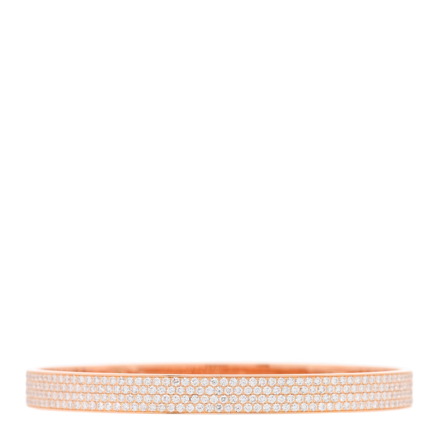 Hermes 18K Rose Gold Diamond PM Collier De Chien Full Pave Bracelet SH 2 of 4