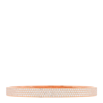 Hermes 18K Rose Gold Diamond PM Collier De Chien Full Pave Bracelet SH 2 of 4