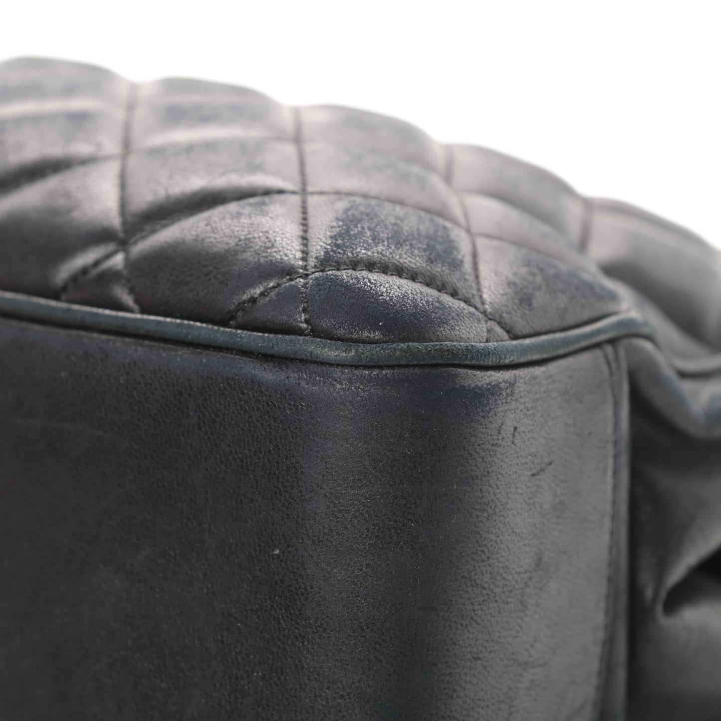 Lambskin Quilted Shopping Tote Black